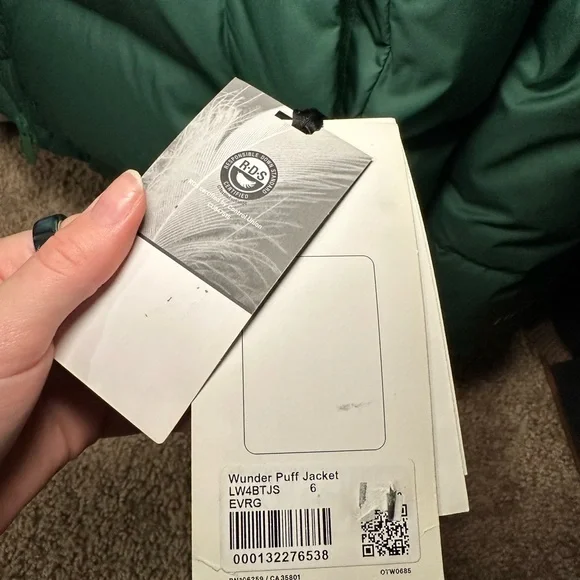 Lululemon Wunder Puffer Jacket Evergreen - Picture 5 of 5